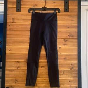 Fabletics Black Moto Leggings with Ribbed Detail